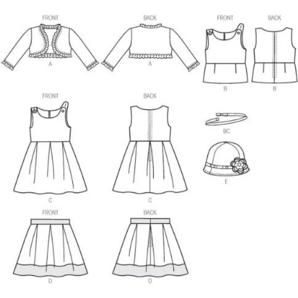 McCalls Sewing Pattern A6941 Childrens Jacket Dress‎ Skirt Hat Sizes 6-8 Easy